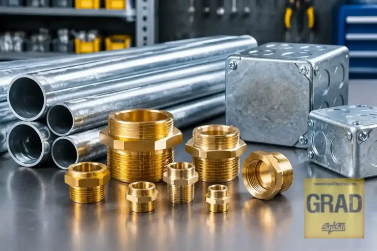 نمایش تفاوت سایز انواع بوش برنجی در لولهکشی کاندوئیت